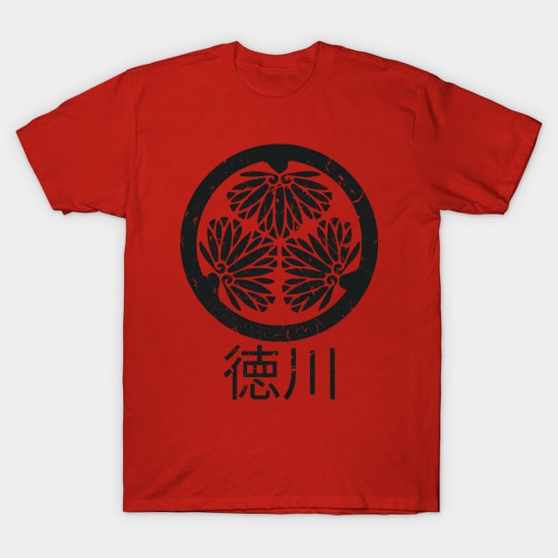 Tokugawa Crest Black T-Shirt by MythoCulture